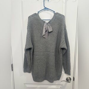 NWT Torrid Gray Knit Sweater with Bow Detail Size 2X